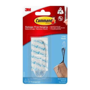 3M Command Gennemsigtig Stor Krog 1,8 kg (1 krog, 2 klæbestrips)
