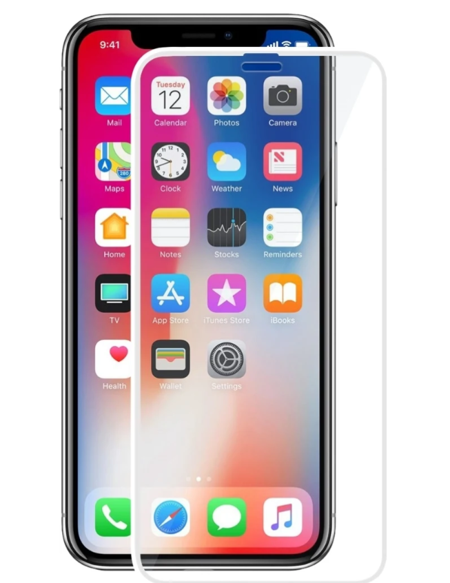 Skærmbeskyttelse (9H glas) - iPhone XR, hvid