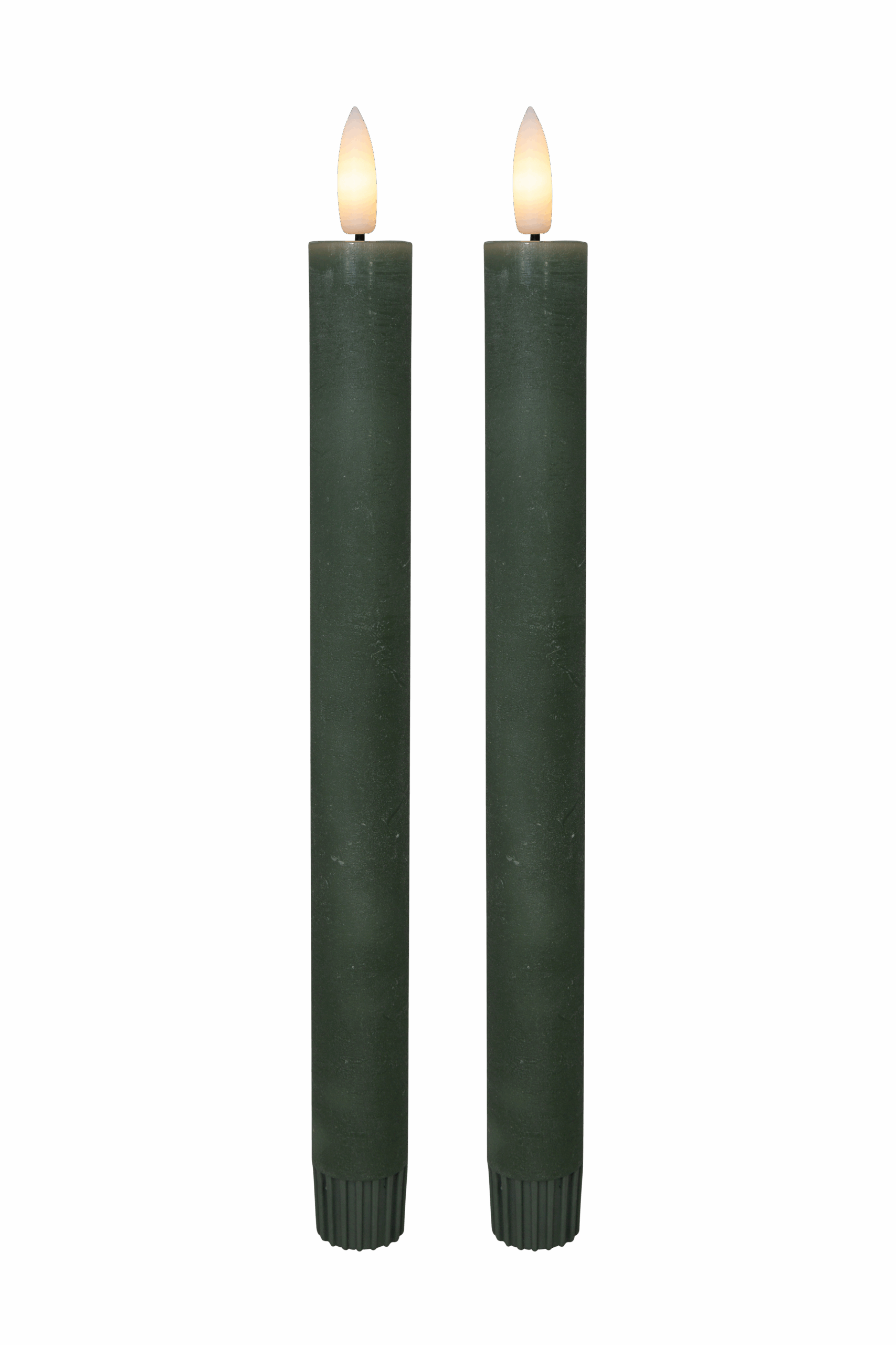 LED kronelys, 22,2 cm, grøn, 2 stk.
