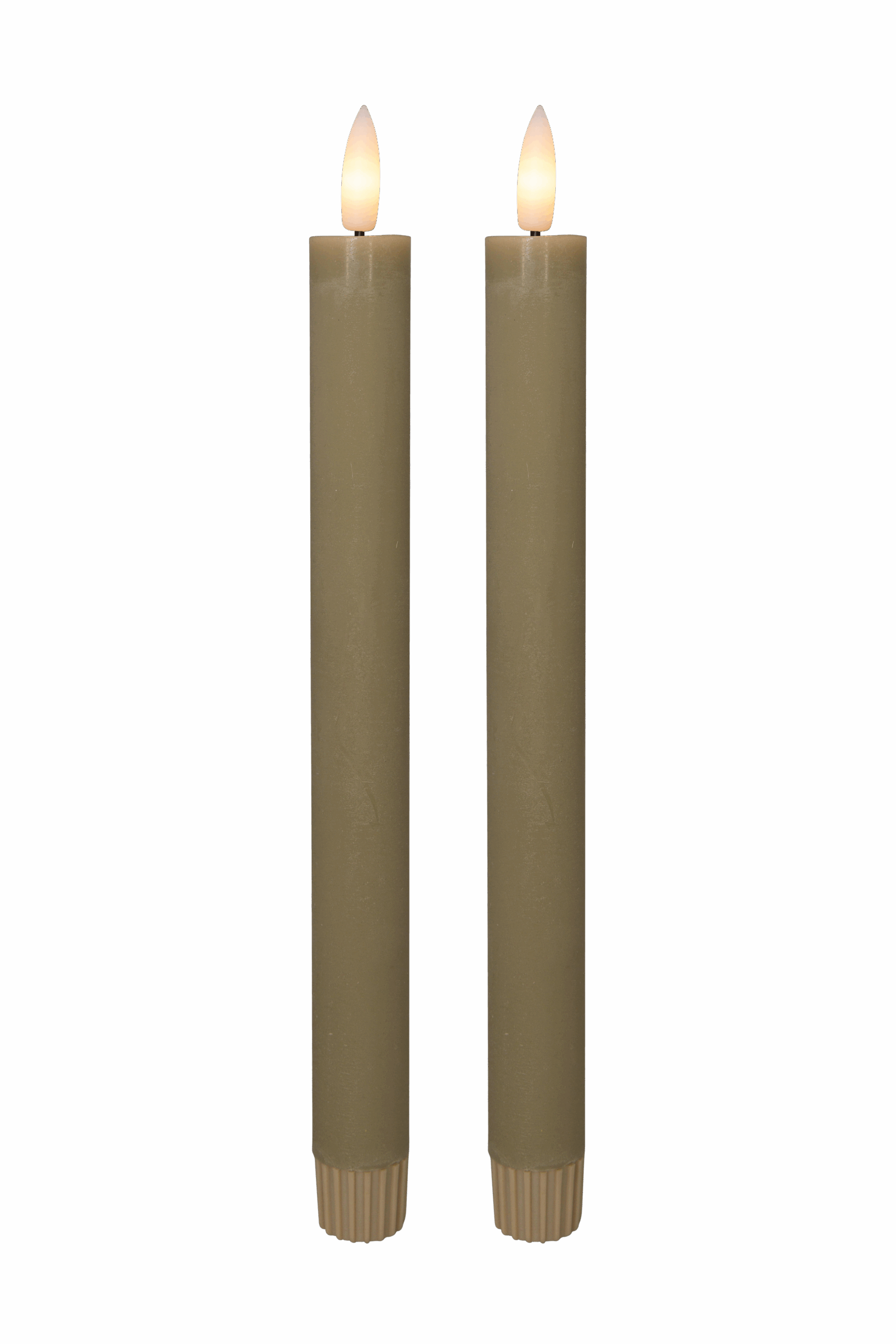LED kronelys, 22,2 cm, sand, 2 stk.