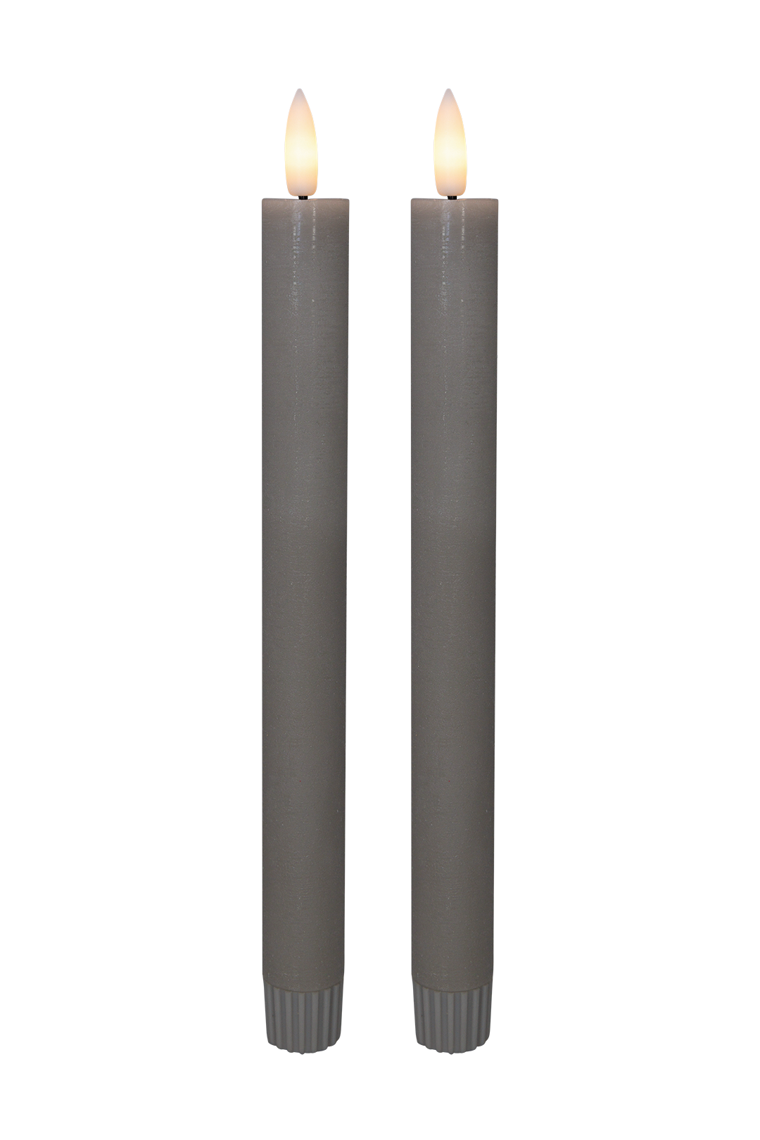 LED kronelys, 22,2 cm, grå, 2 stk.