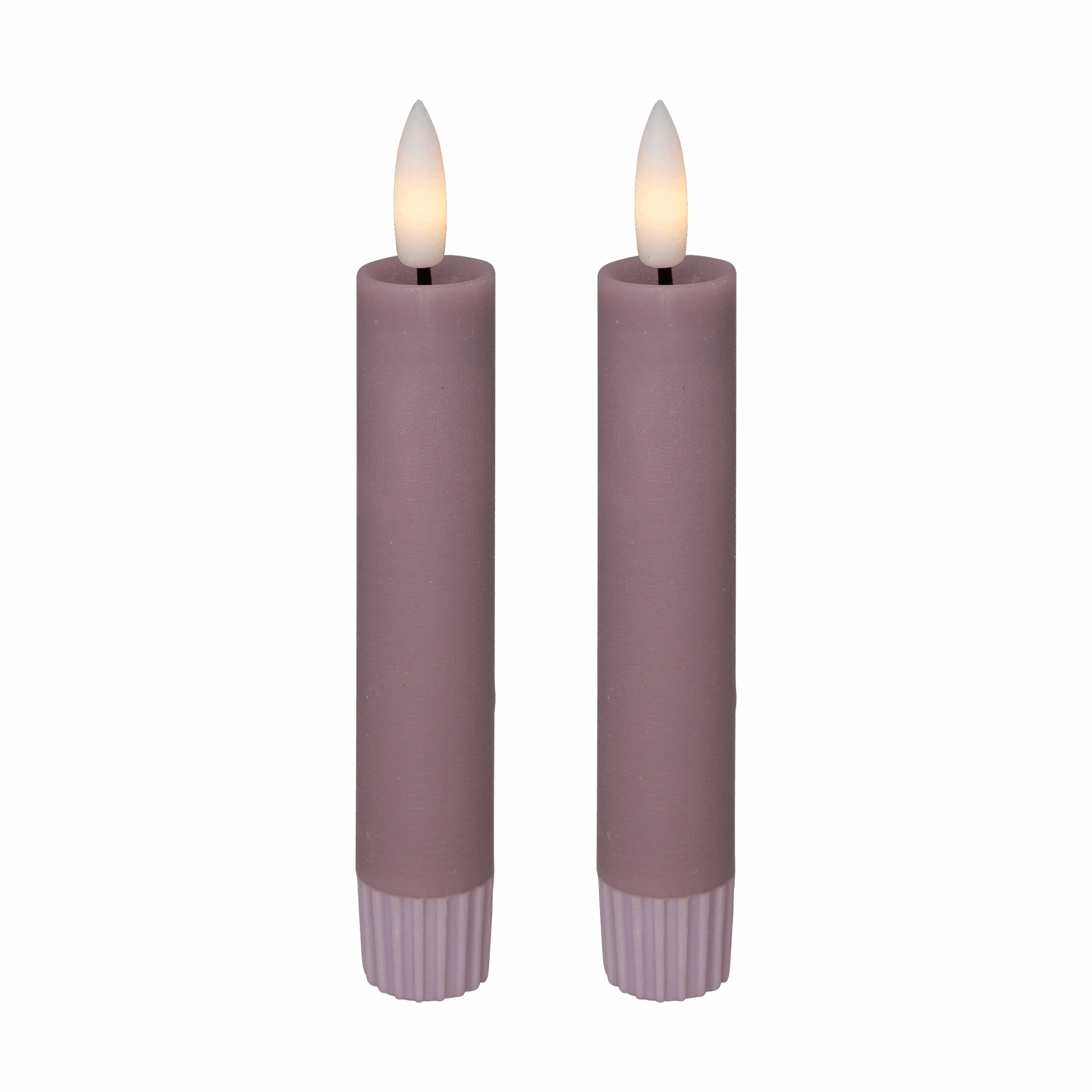 LED kronelys, 11 cm, rosa, 2 stk.