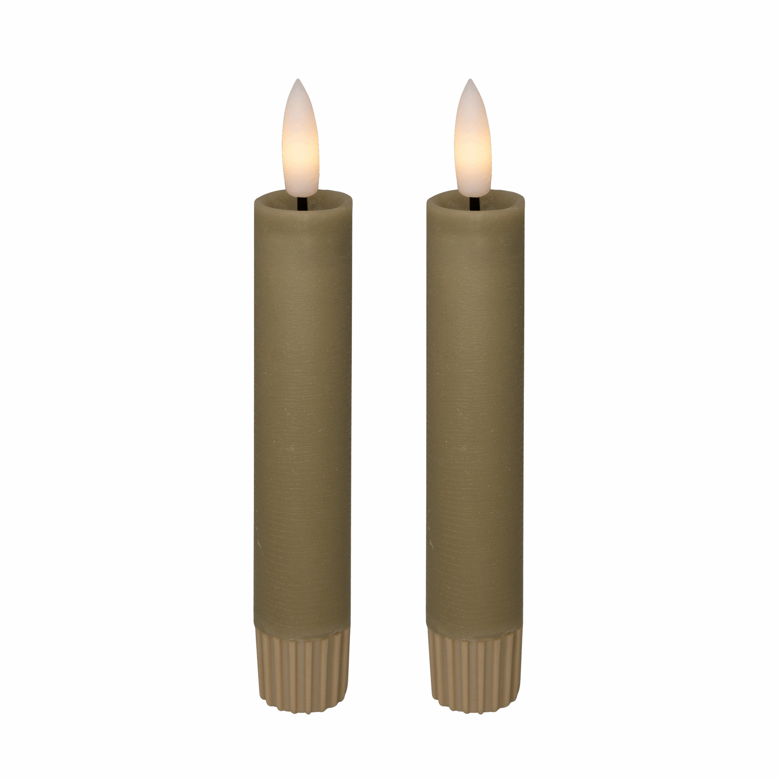 LED kronelys, 11 cm, sand, 2 stk.