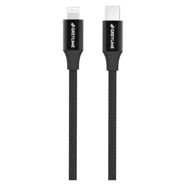 GreyLime Braided USB-C-Lightning Kabel 1 m - Sort