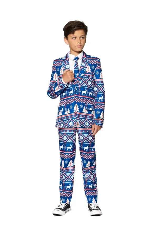 Suitmeister - Boys Christmas Blue Nordic XL