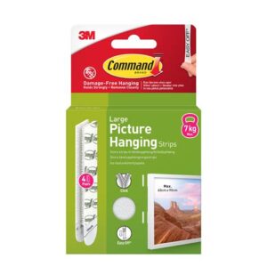 3M Command Strips hvide store 4 sæt