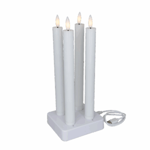 LED kronelys, hvid, 4 stk, genopladelige