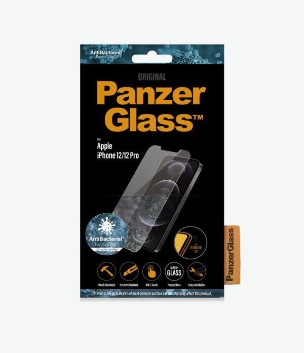 PanzerGlass skærmbeskyttelse iPhone 12/12 Pro - antibakteriel effekt