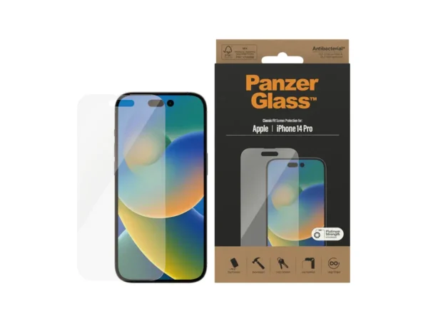 PanzerGlass skærmbeskyttelse iPhone 14 Pro - Privacy, antibakteriel