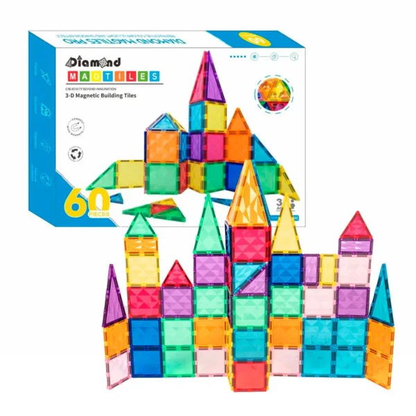 Magnetic Tiles byggesæt, 60 stk