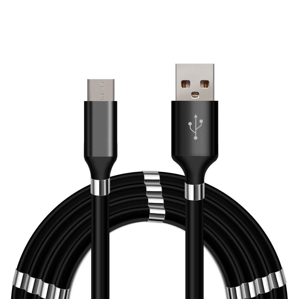 USB  USB-C QC magnetkabel, 2 m, sort