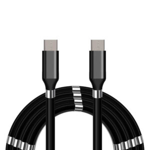 USB-C  USB-C QC magnetkabel, 2 m, sort