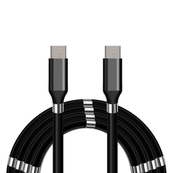 USB-C  USB-C QC magnetkabel, 2 m, sort