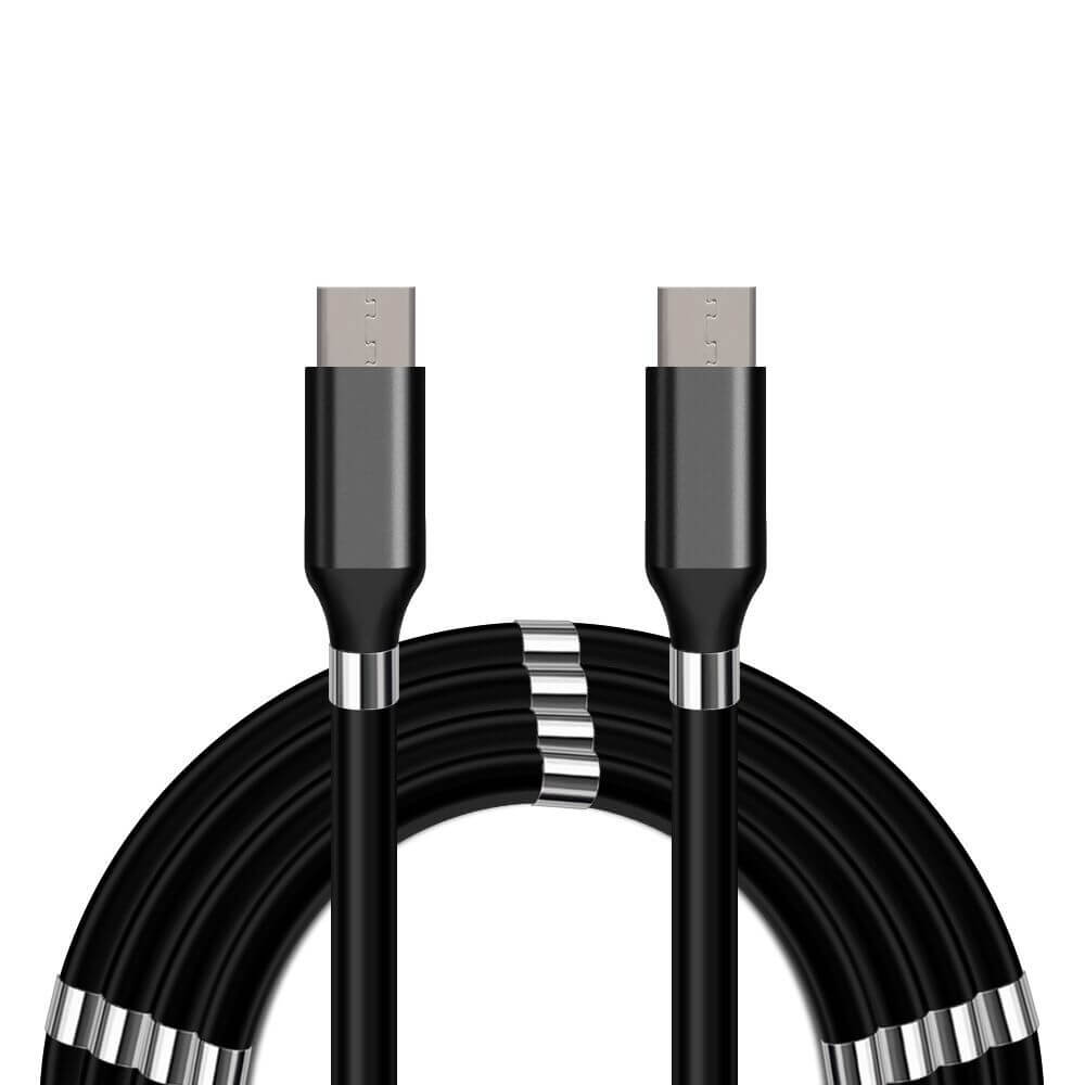 USB-C  USB-C QC magnetkabel, 2 m, sort