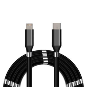 USB-C  Lightning QC magnetkabel, 2 m, sort
