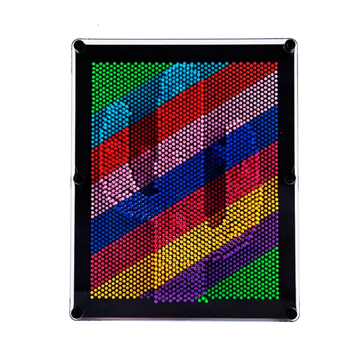 PinArt - 3D pladekunst, sort/rainbow