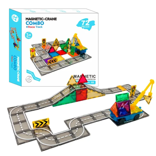 Magnetic Tiles - Trafikbane, 72 dele