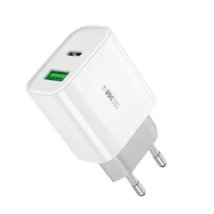 Vægoplader - PD + QC 3.0, 20W adapter hvid