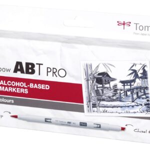 Tombow Marker ABT PRO Tusch med Dobbeltspids, 12 stk Grå