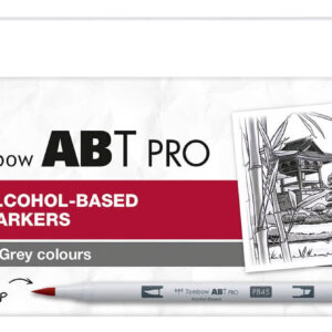 Tombow Marker ABT PRO Tusch med Dobbeltspids, 5 stk, Varm Grå