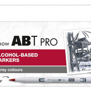 Tombow Marker ABT PRO Tusch med Dobbletspids, 5 stk Kold Grå