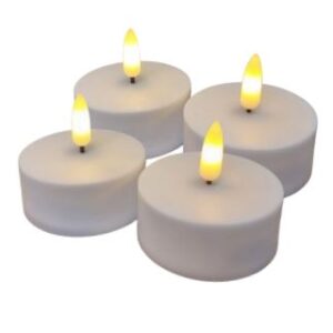 LED fyrfadslys / lampelys (store), hvid, 4 stk i plast