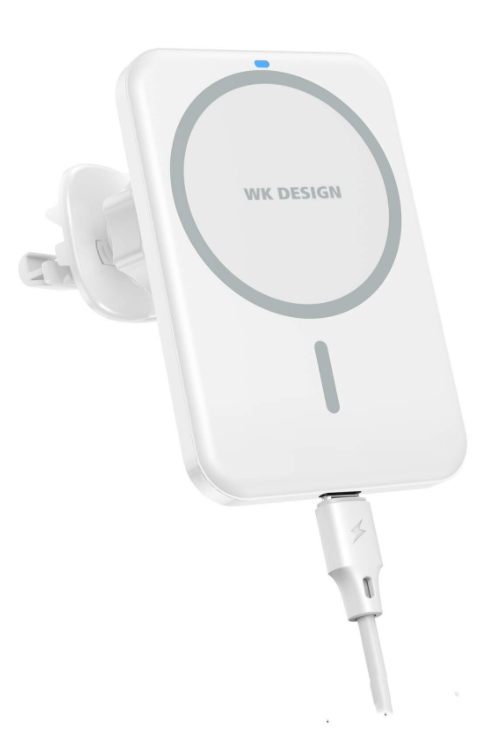 Magnetisk trådløs biloplader / holder, 15W, hvid