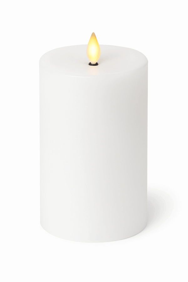 Udendørs Solcelle Bloklys Ø7,5 x H10 cm, hvid
