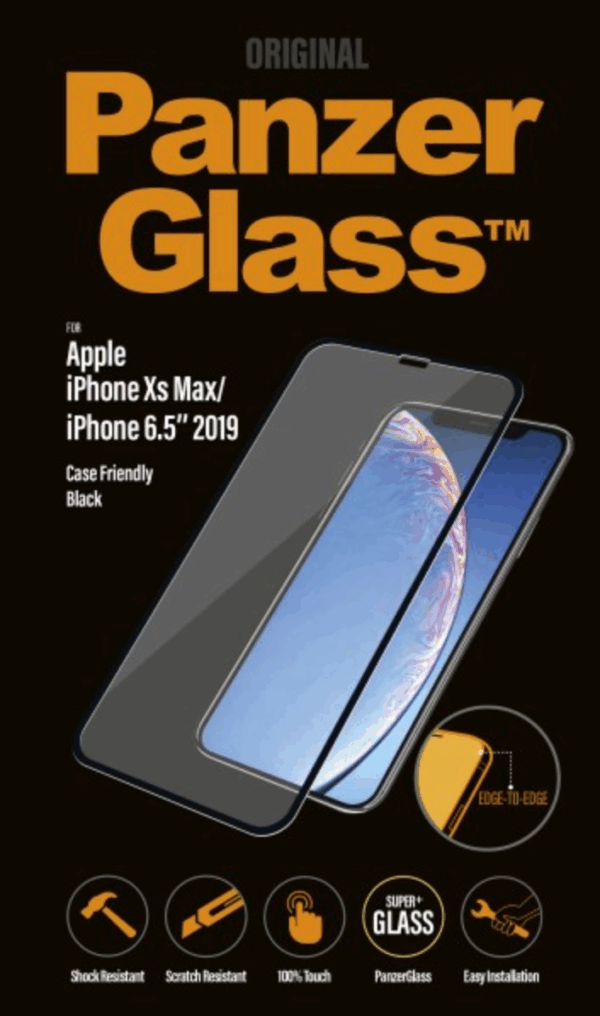 PanzerGlass skærmbeskyttelse iPhone Xs Max/11 Max - sort, Case Friendly