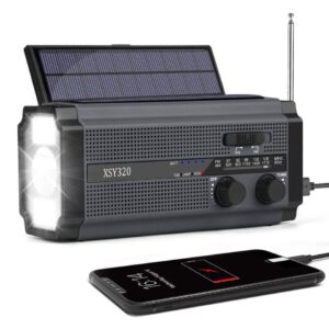Lippa FM Nødradio / Solcelle Powerbank 4.500 mAh, sort