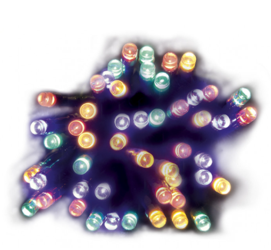 Grundig solcelle lyskæde med 50 LED - 6,4 m, multicolor