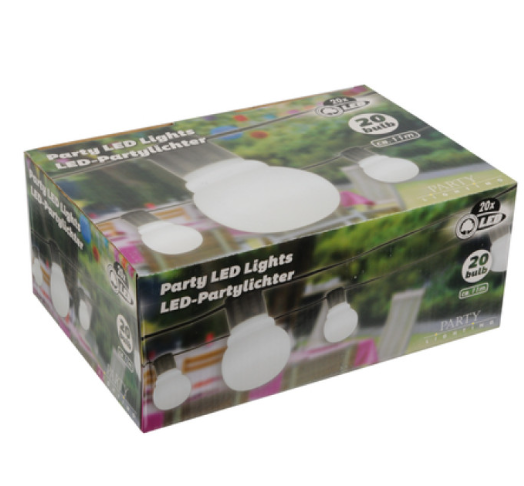 Party Lighting LED lyskæde med 20 LED,11 m, hvid