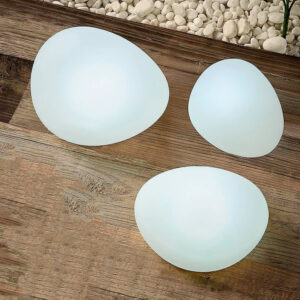 LED lyssten - udendørs m. solcelle funktion, hvid, 3 pak