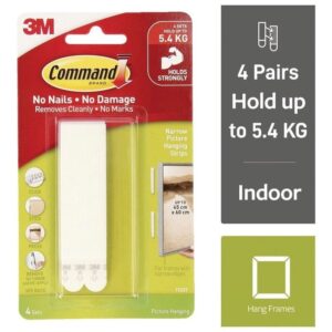 3M Command Strips hvide smalle 4 sæt