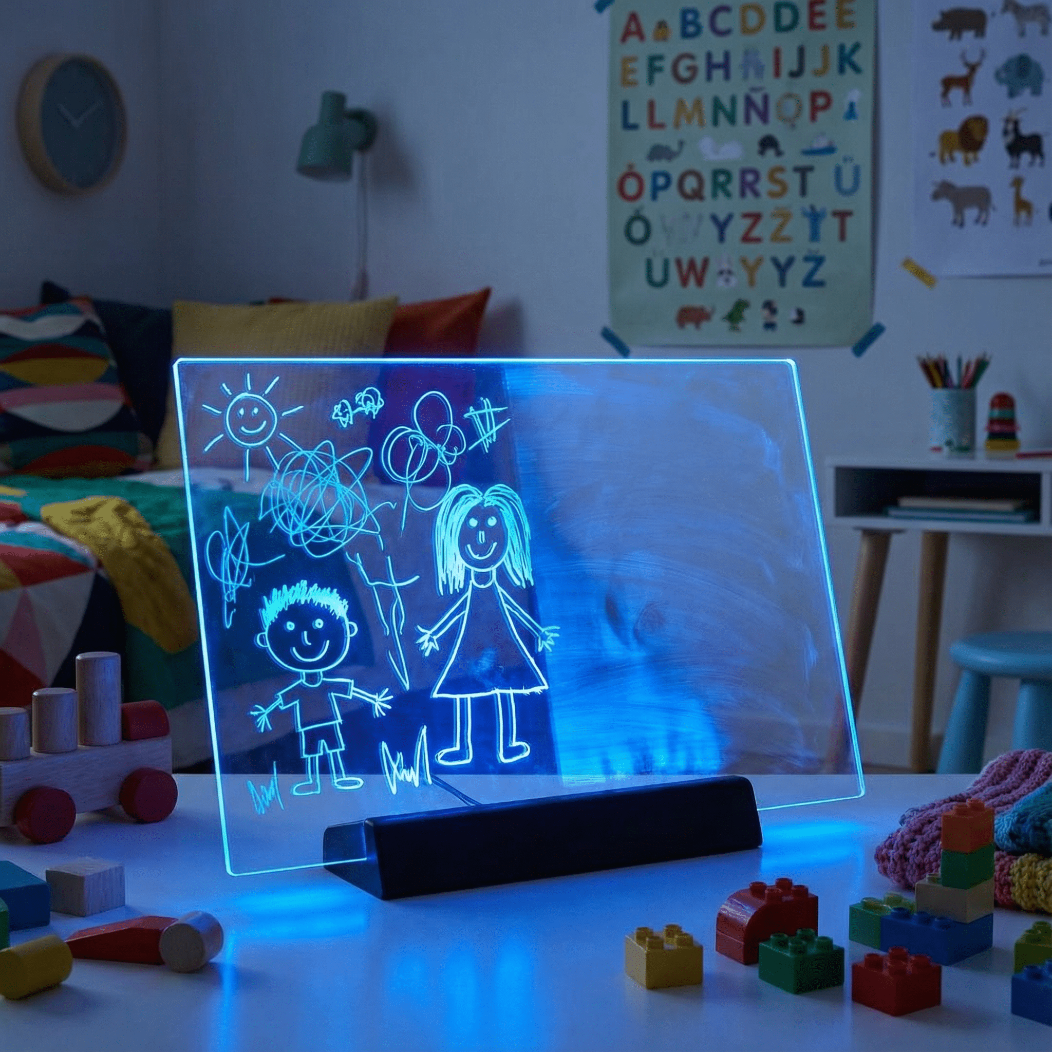 PrismoBoard - Akryl tegnetavle med LED-lys til børn